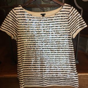 J.Crew sequin stripe top